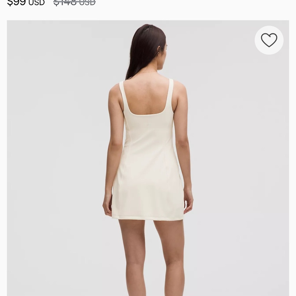 Lululemon Wunder Under SmoothCover Dress Light Support, A/B Cup NWT SZ 6 Ivory - Picture 3 of 4